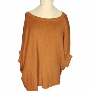 Anthropologie women's short-sleeve sienna orange oversized sweater, size S